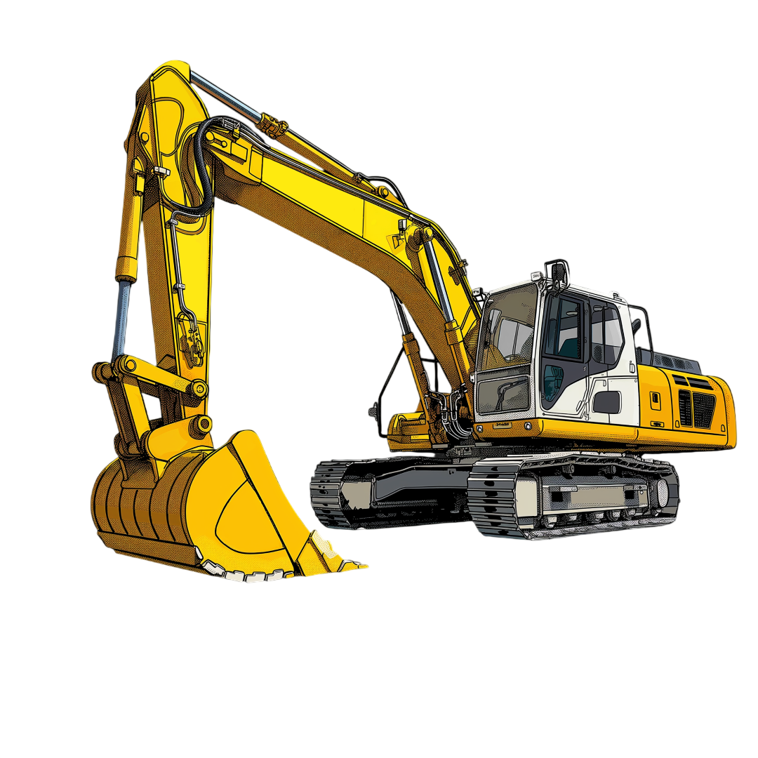 Construction excavator illustration